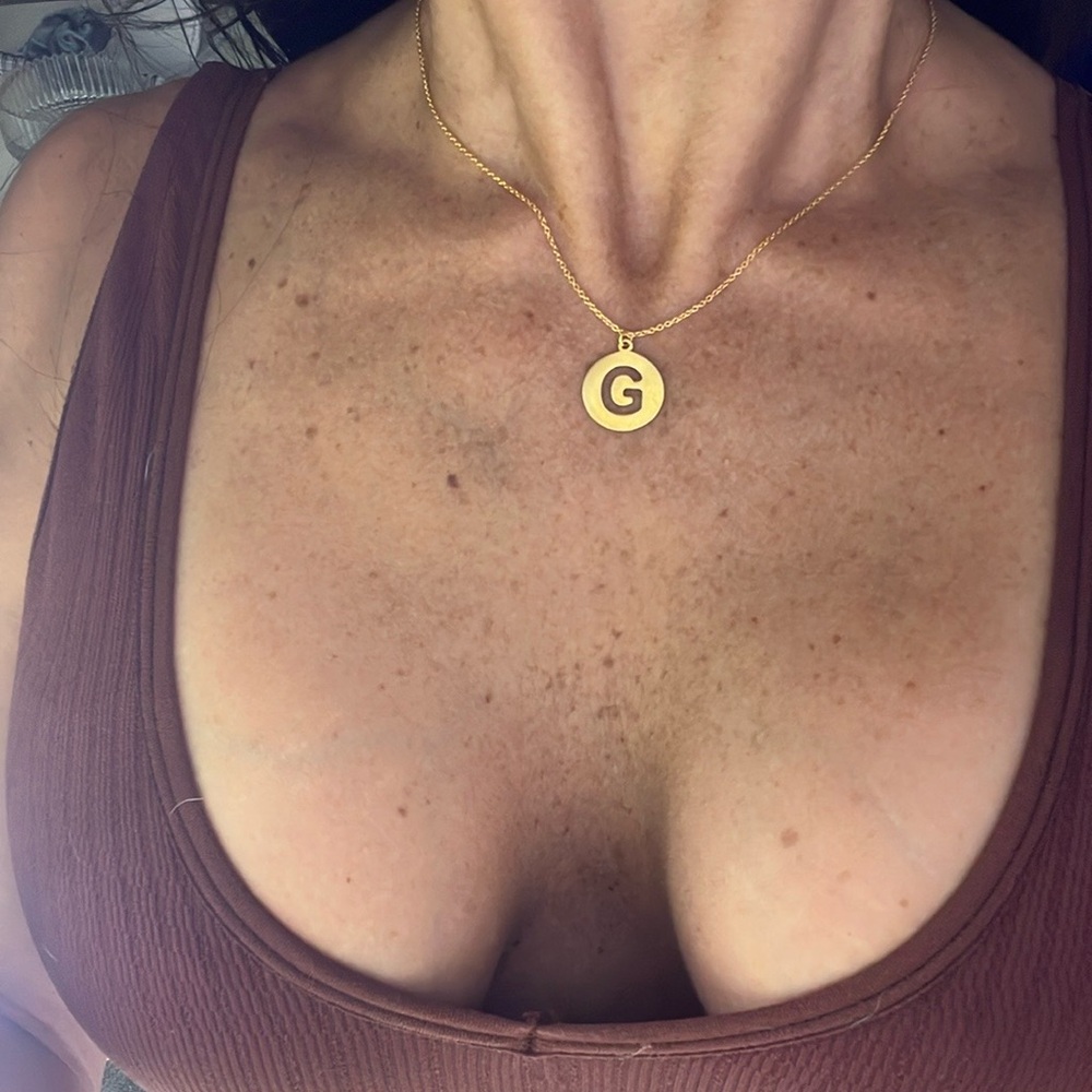 Yellow Gold Vermeil Dainty Necklace with Circular “G” Charm